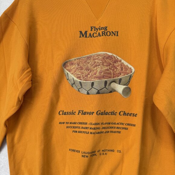FLAN Sweatshirt Mens Medium Flying Macaroni Galactic Cheese Crewneck Classic - Picture 2 of 9